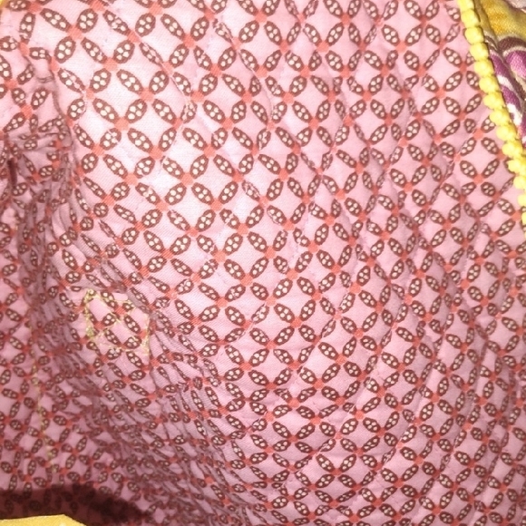Vera Bradley Yellow & Pink Quilted Travel Duffel - Picture 4 of 5